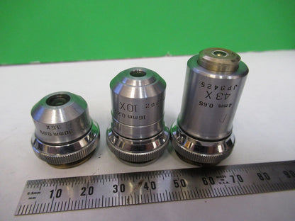 BAUSCH LOMB LOT OBJECTIVE 3.5X 10X 43X MICROSCOPE PART AS PICTURED G8-A-20