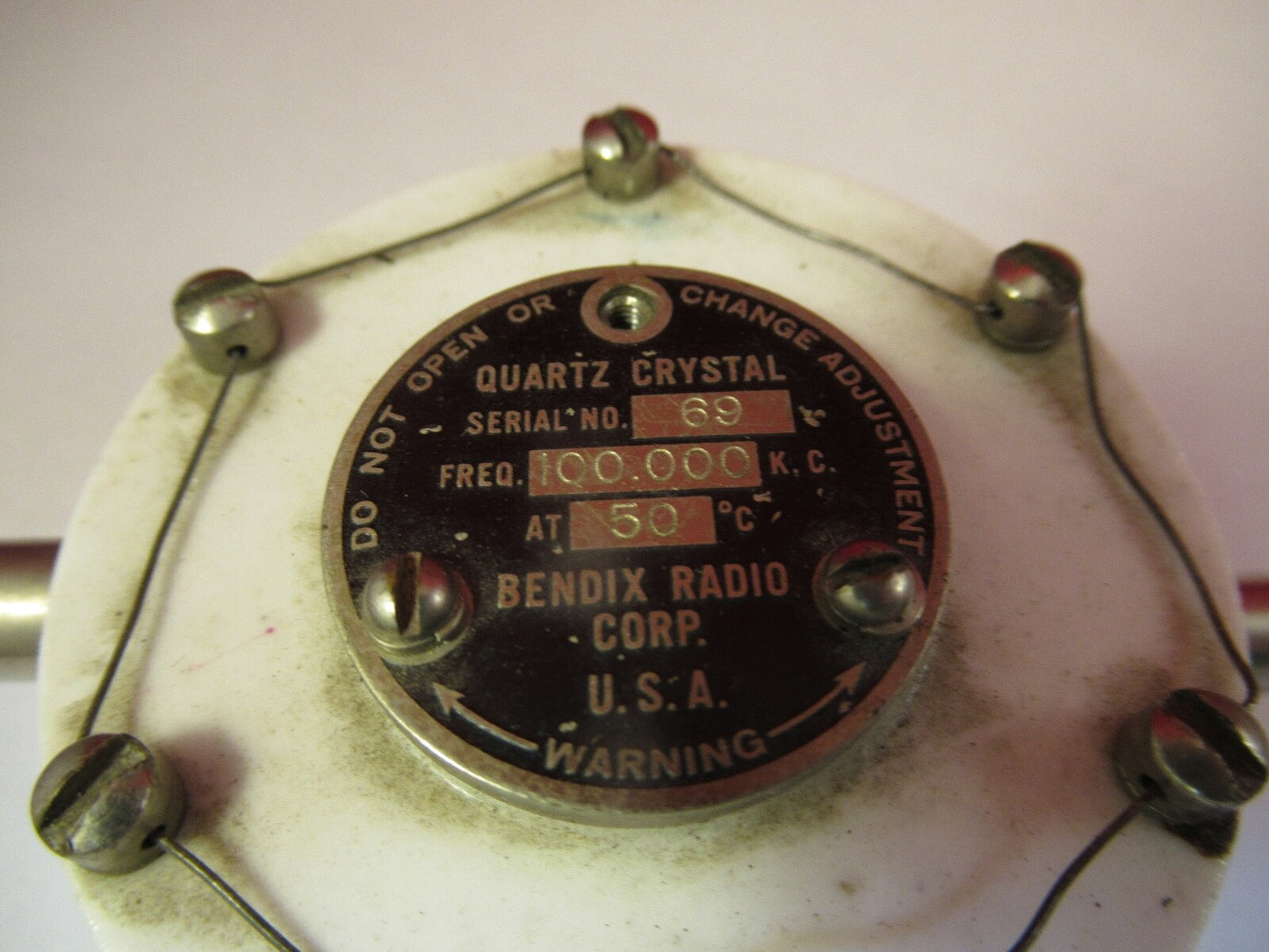 BROKEN BENDIX RADIO 1930's QUARTZ RESONATOR AS PICTURED RARE COLLECTABLE &9-A-28