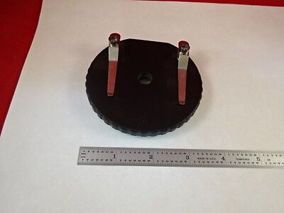 MICROSCOPE PART UNKNOWN SPECIMEN TABLE STAGE + CLIPS AS IS #G3-B-05