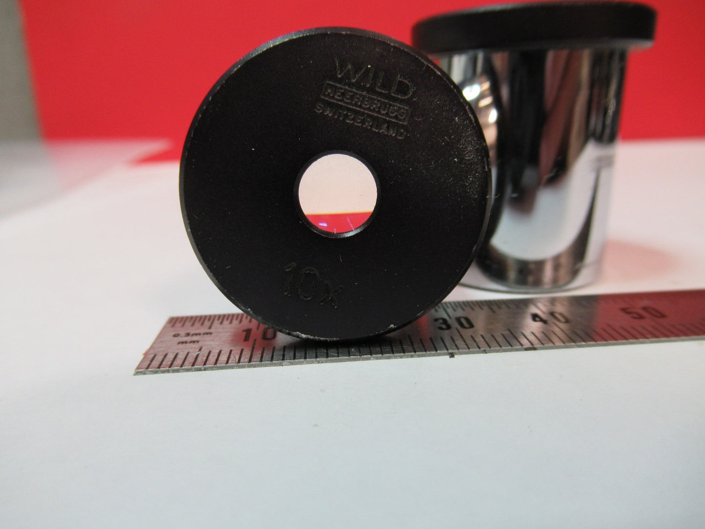 WILD HEERBRUGG SWISS 10X EYEPIECE PAIR MICROSCOPE PART AS PICTURED T7-A-63