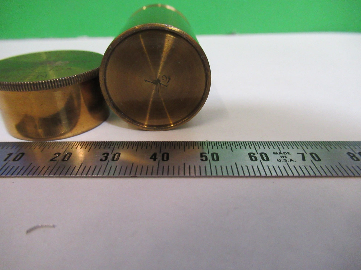ANTIQUE BRASS EMPTY REICHERT AUSTRIA OBJECTIVE CANISTER MICROSCOPE PART T6-A-14
