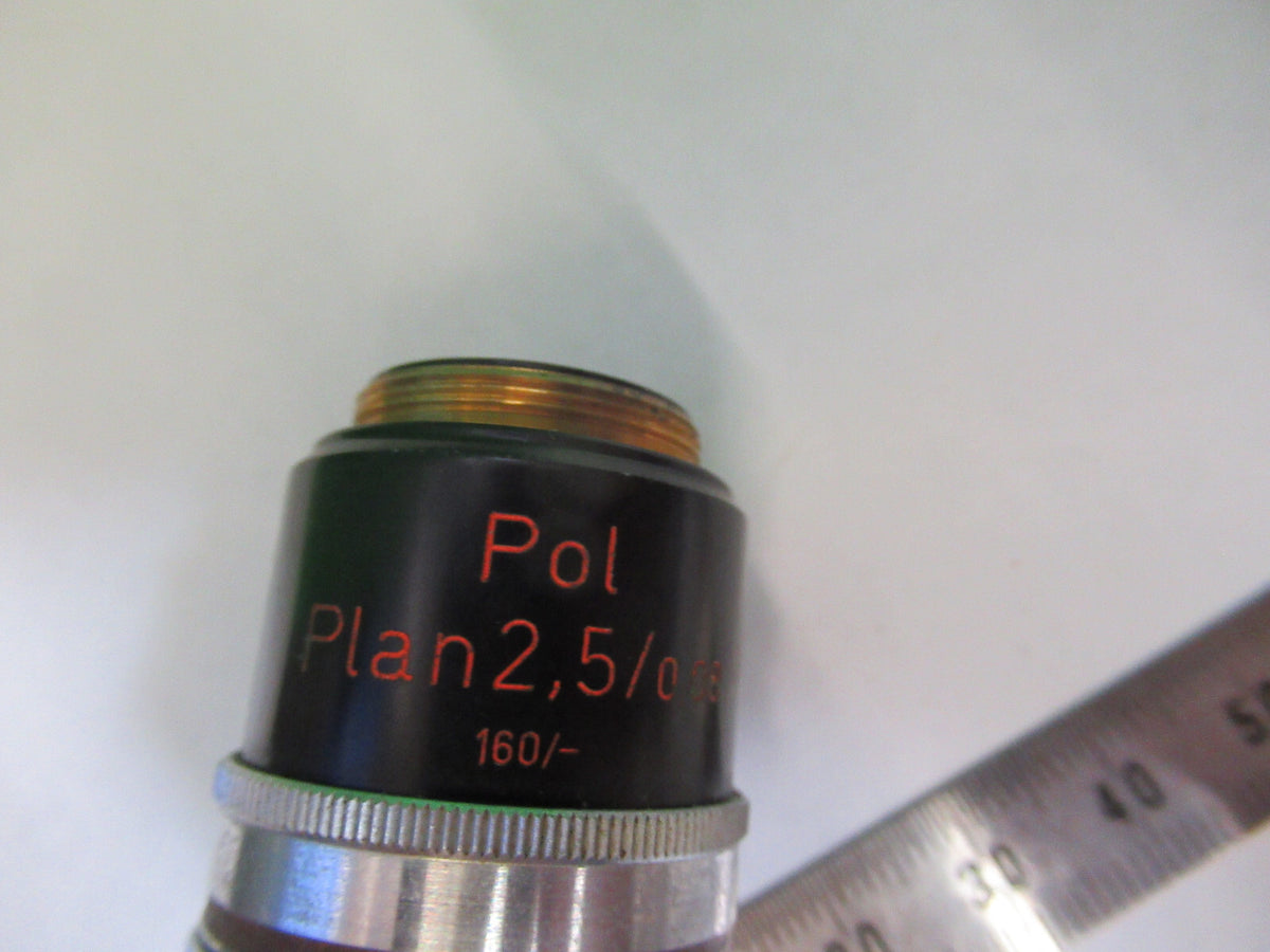 ZEISS OBJECTIVE POL 2.5X /160 POLARIZATION MICROSCOPE PART AS PICTURED F4-B-01