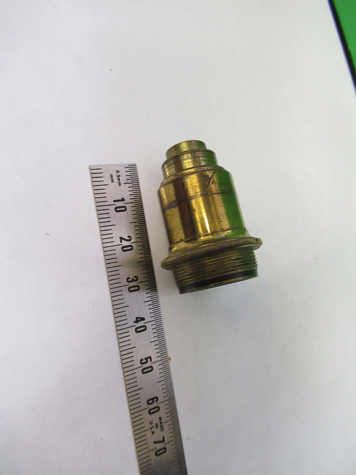 JP DANCER ANTIQUE BRASS OBJECTIVE MICROSCOPE PART AS PICTURED X6-A-94