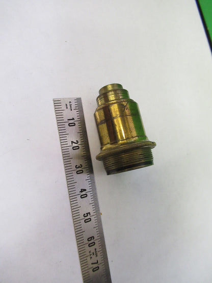 JP DANCER ANTIQUE BRASS OBJECTIVE MICROSCOPE PART AS PICTURED X6-A-94