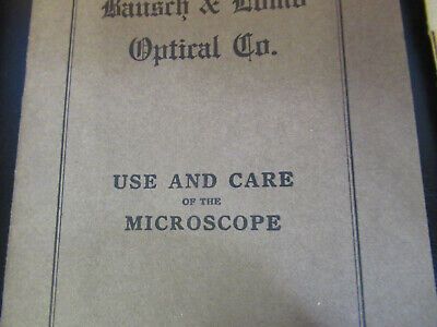 LOT BOOKLET ANTIQUE AO SPENCER BAUSCH LOMB MICROSCOPE PART AS PICTURED W3-B-54