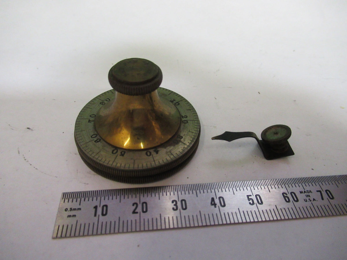 Antique Bausch & Lomb Set of Brass Knob Microscope Part