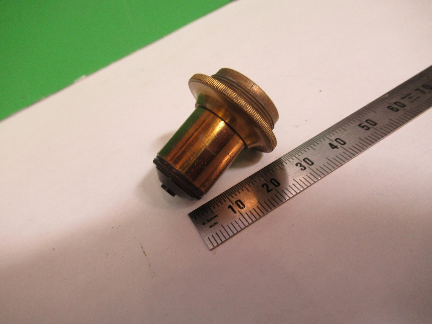 ANTIQUE BRASS H CROUCH LONDON LENS OBJECTIVE MICROSCOPE PART AS PICTURED T6-A-33