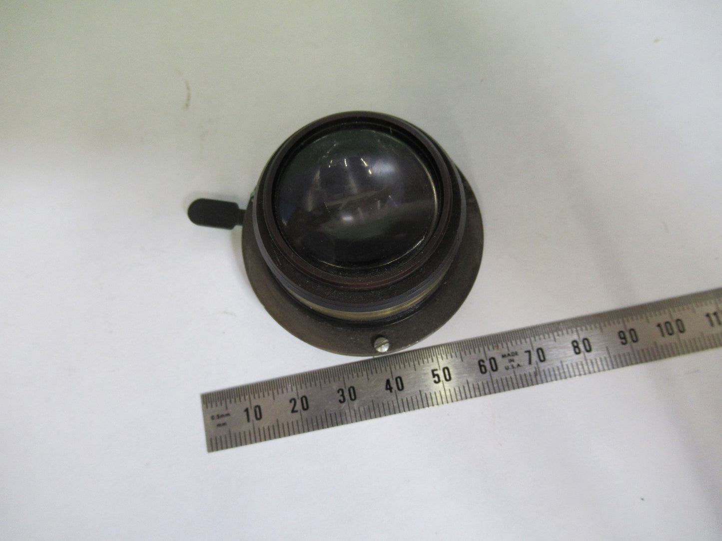 ANTIQUE BRASS BAUSCH LOMB CONDENSER + IRIS OPTICS  MICROSCOPE PART T8-B-41