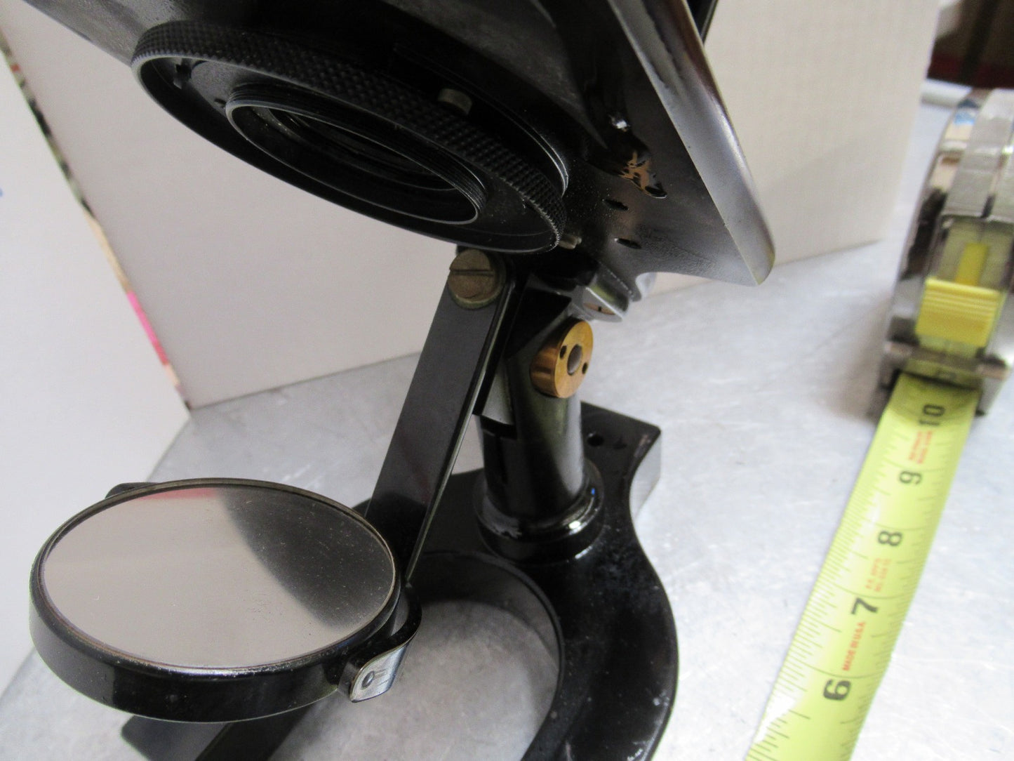 FOR PARTS OR REPAIR ANTIQUE MICROSCOPE BAUSCH LOMB + OBJECTIVES circa 1890 LOB