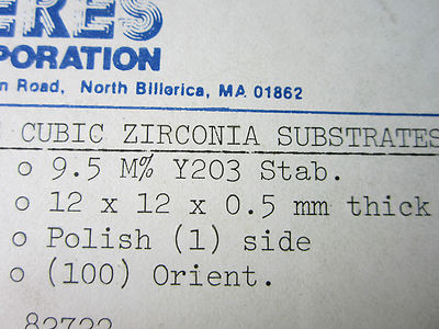OPTICAL CUBIC ZIRCONIA BLANK MIL SPEC LASER OPTICS BIN#B2-12