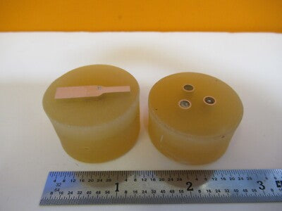Lot 2 ea METALLOGRAPHIC METAL CROSS SECTION SPECIMEN MICROSCOPY SAMPLE &A7-A-27