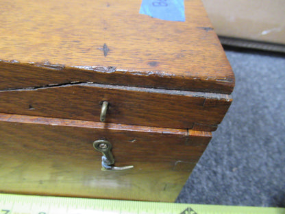 ANTIQUE EMPTY WOOD CASE BECK MICROSCOPE PART AS PICTURED &LOB