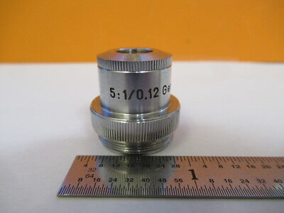 ROLYN GERMANY 5X OBJECTIVE LENS MICROSCOPE PART OPTICS AS PICTURED &85-B-93