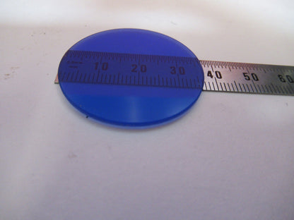 OPTICAL GLASS OLYMPUS BLUE FILTER MICROSCOPE PART OPTICS AS PICTURED Y5-A-54