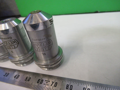 Ernst Leitz Wezlar Lot Objectives 3.5X 10X 45X Microscope Part