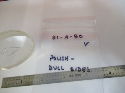 Optical Glass round flat block polished dull sides Optics
