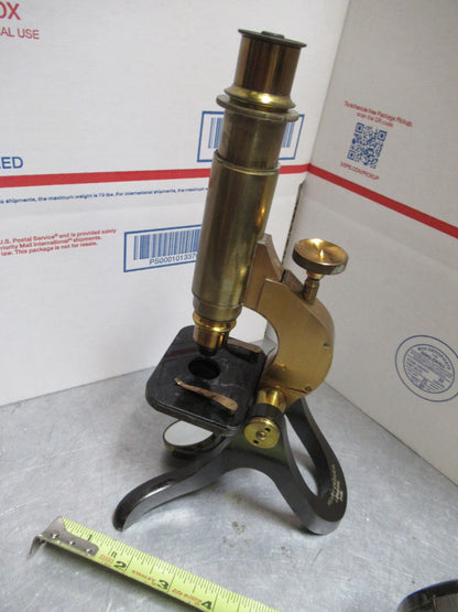 ANTIQUE BRASS HENRY CROUCH LONDON RARE ENGLAND MICROSCOPE AS PICTURED LOB