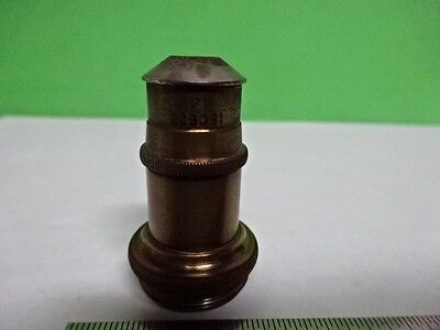 MIKROSKOPTEIL OBJEKTIV VINTAGE MESSING SPENCER 44X OPTIK WIE BESEHEN #B2-M-16