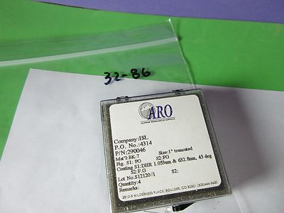 OPTISCHES LOS 4 EA ARO BK7 GLASBESCHICHTETER FILTERSPIEGEL LASEROPTIK BIN#32-86