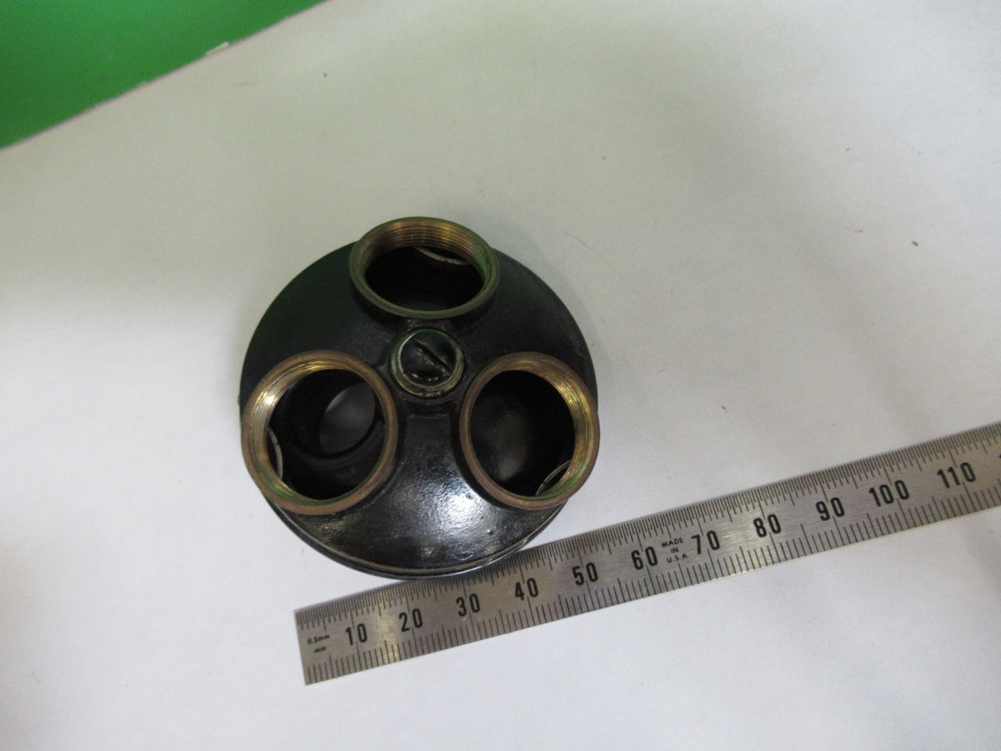 ANTIQUE AO SPENCER NOSEPIECE BRASS  MICROSCOPE PART AS PICTURED T6-A-43