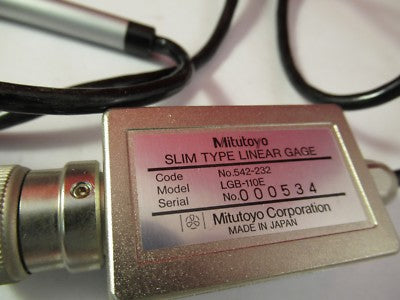 Mitutoyo Japan Slim Linear Gage 542-232 LGB-110E Microscope Part
