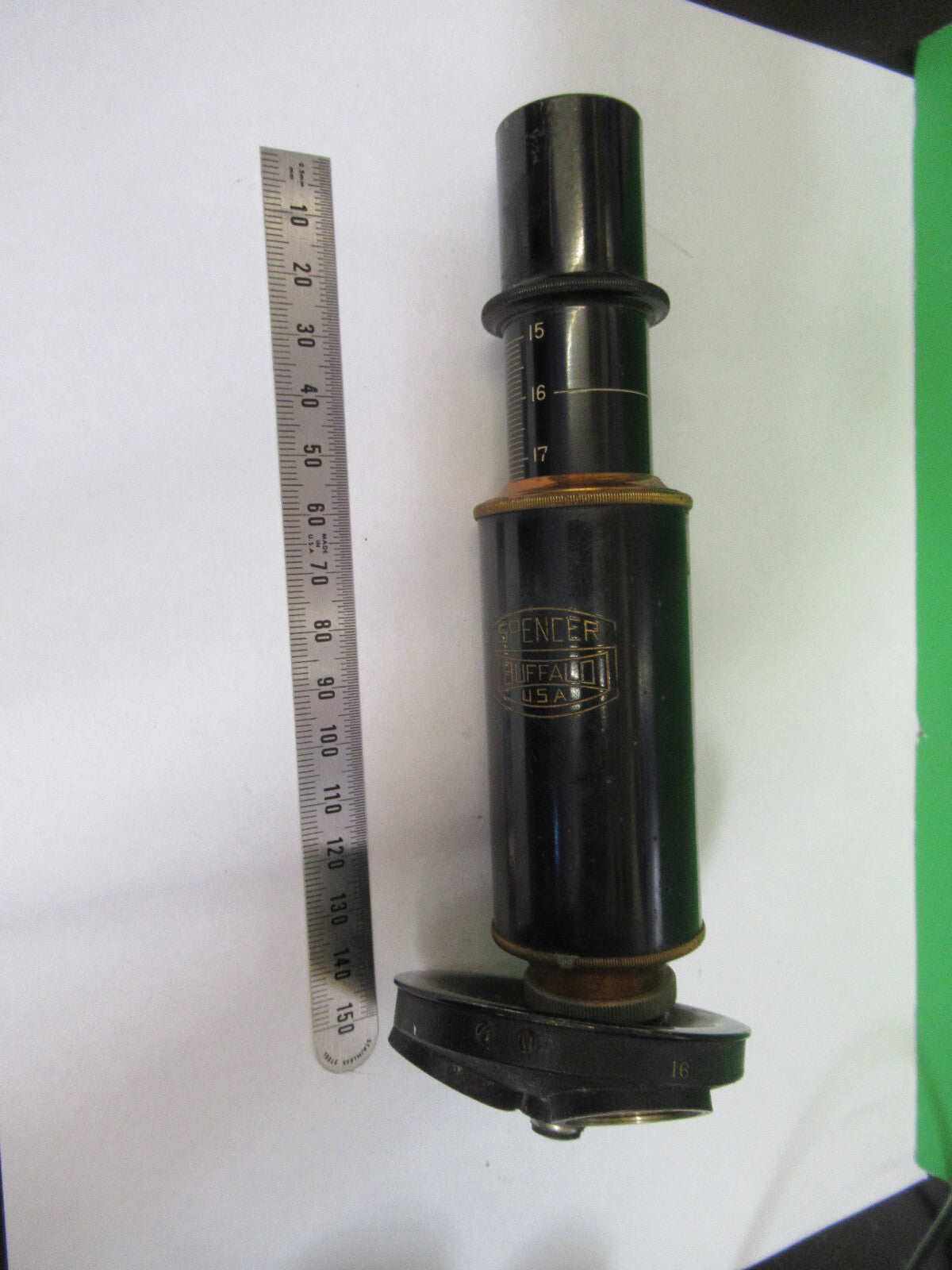 Antique Spencer Lens Co. Brass Tubus + Nosepiece Microscope Part