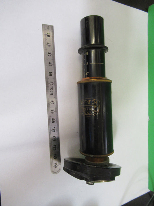 Antique Spencer Lens Co. Brass Tubus + Nosepiece Microscope Part