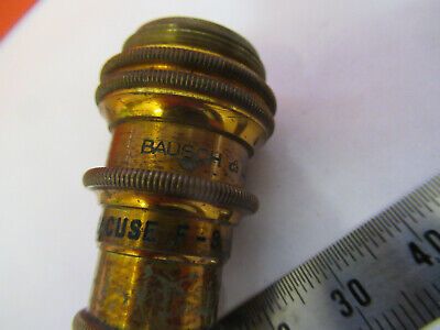 ANTIKES MESSING BAUSCH LOMB OBJEKTIV 4mm MIKROSKOPTEIL WIE ABGEBILDET #F6-B-92 