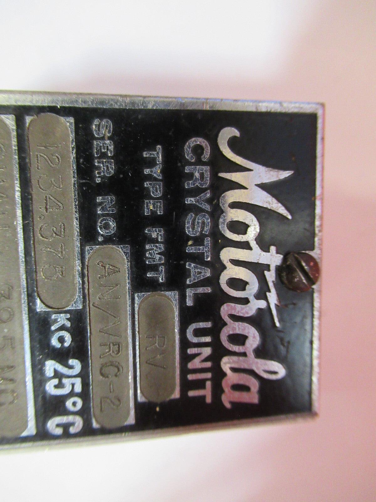 Motorola Galvin Fmt Quartz Crystal Antique