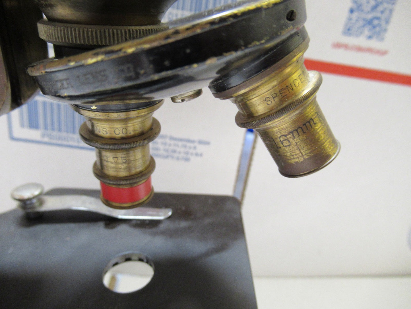 BRASS ANTIQUE SPENCER JUG HANDLE MICROSCOPE NEW YORK SCIENTIFIC AS PICTURED LOB
