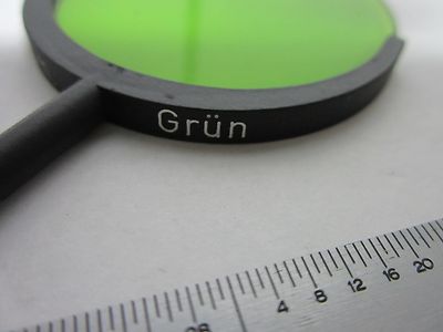 MICROSCOPE PART FILTER LEITZ LEICA GERMANY GREEN PANCHROM OPTICS AS IS BIN#J7-85