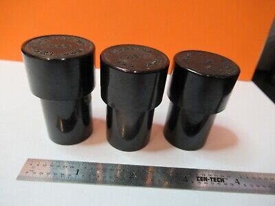 ANTIQUE LOT EMPTY OBJECTIVE CANS MICROSCOPE PART AS PICTURED #7B-B-116