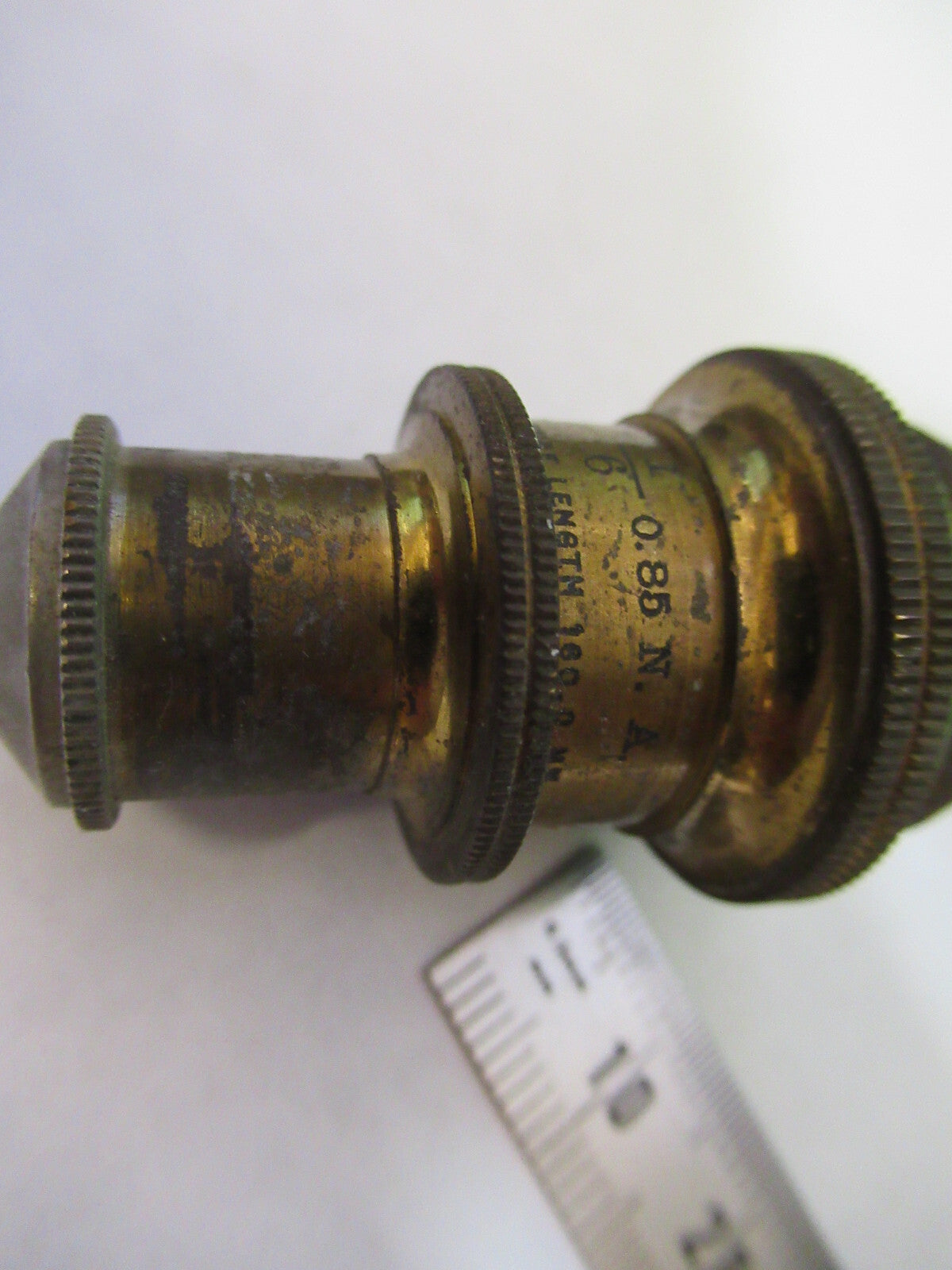 ANTIQUE BAUSCH LOMB BRASS OBJECTIVE 1/6 MICROSCOPE PART AS PICTURED S7-A-33