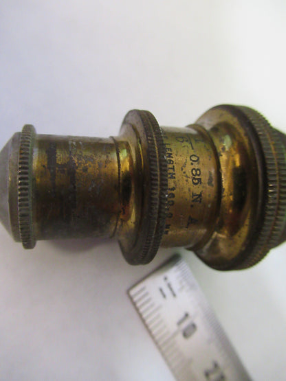 ANTIQUE BAUSCH LOMB BRASS OBJECTIVE 1/6 MICROSCOPE PART AS PICTURED S7-A-33