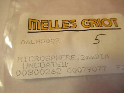 OPTICAL MELLES GRIOT LOT 5 EA MICROSPHERE 2 mm PRO OPTICS AS PICTURED &T6-A-09