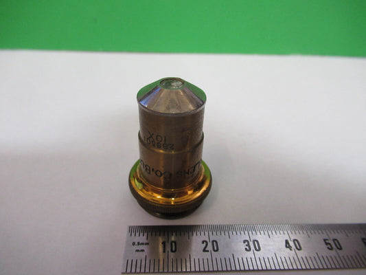 Spencer Lens Co. Objective 10X Antique Brass cracked lens