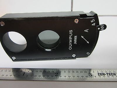 MICROSCOPE PART POLARIZER SLIDE OLYMPUS JAPAN NICE  POL OPTICS BIN#B1-R-16