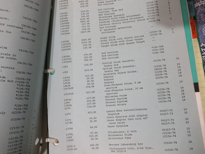 GAERTNER 1977 CATALOG PRICE LIST BROCHURES MICROSCOPE PART AS PICTURED Biblio