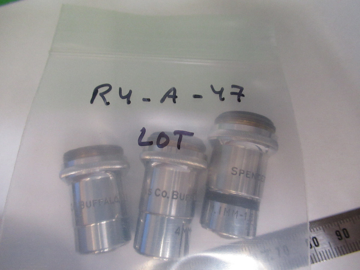 LOT 3 ea OBJECTIVES SPENCER AO MICROSCOPE PART AS PICTURED &R4-A-47
