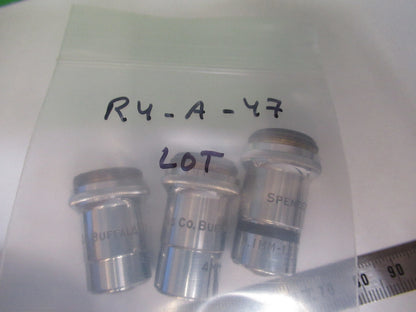 LOT 3 ea OBJECTIVES SPENCER AO MICROSCOPE PART AS PICTURED &R4-A-47