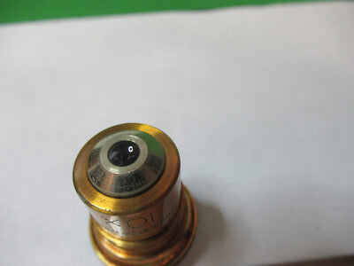 ANTIQUE BAUSCH LOMB BRASS 10X OBJECTIVE MICROSCOPE PART AS PICTURED &Z1-A-27