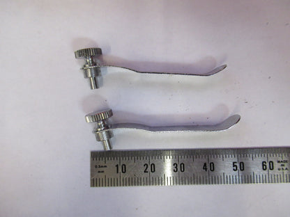 NIKON JAPAN PAIR CLIPS STAGE MICROSCOPE PART AS PICTURED X8-FT-79