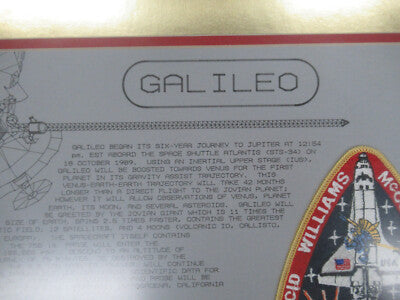 Jpl Galileo Launch Framed Patches Stamp 1989 Jet Propulsion Lab Lob