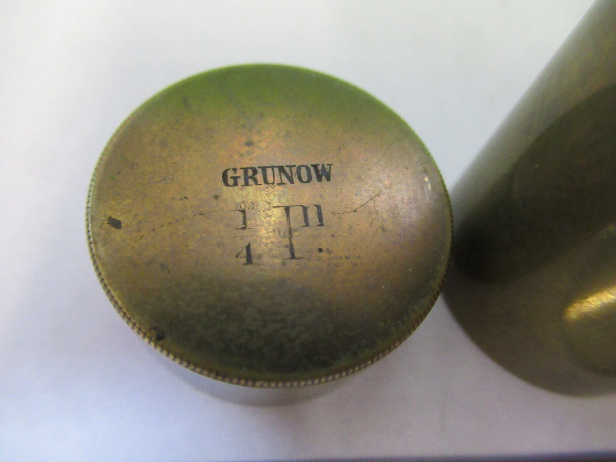 Antique Brass Grunow Rare Empty Objective Canister