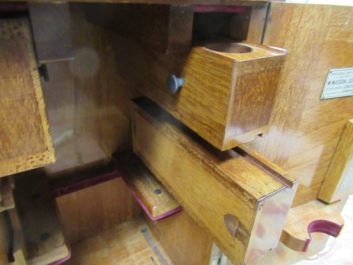Empty Wood Cabinet for Antique Watson UK London Microscope Part