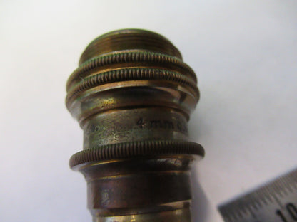 Antique Bausch & Lomb Brass Objective 4mm Microscope Part