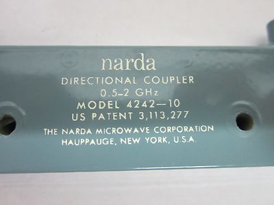 NARDA DIRECTIONAL COUPLER RF MICROWAVE FREQUENCY 2 GHz 4242-10 BIN#B2-C-95