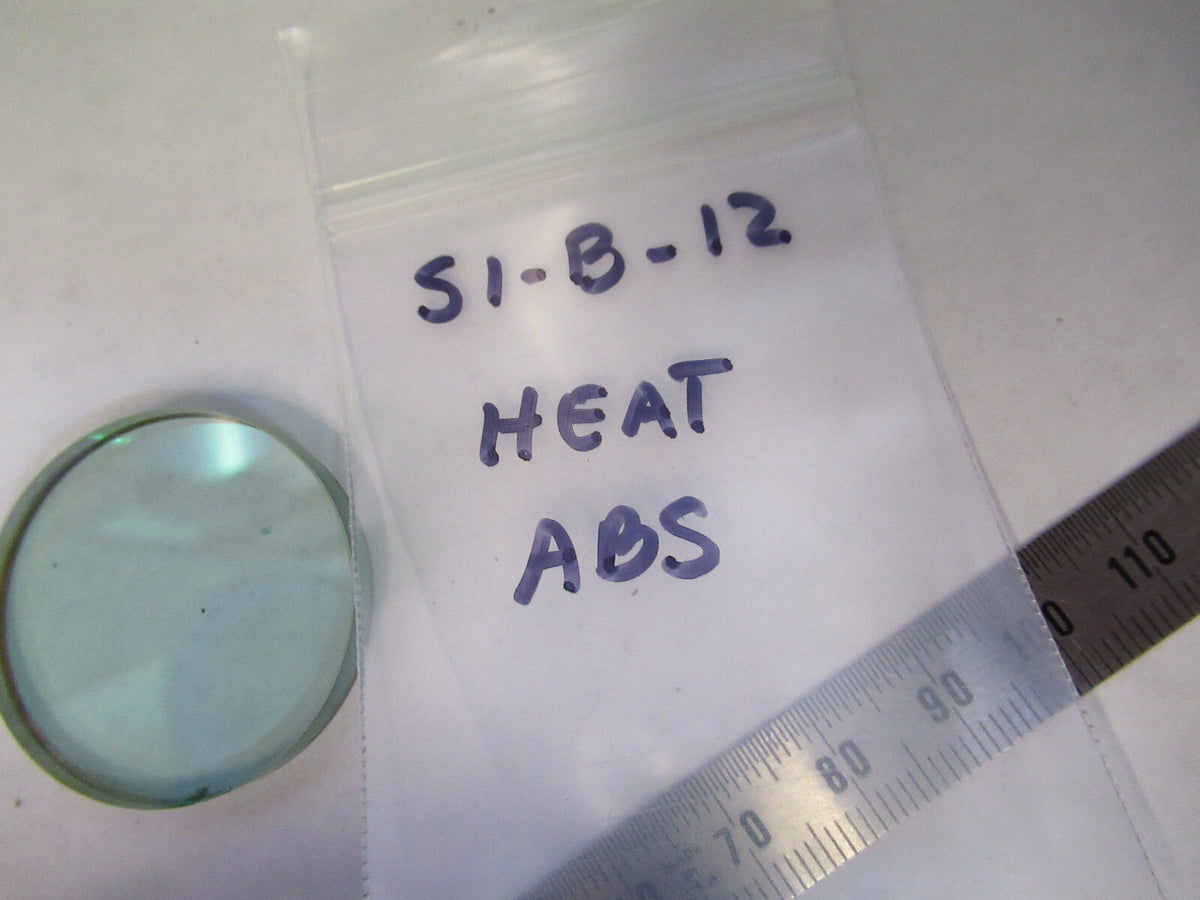 OPTICAL HEAT ABSORBING GLASS FILTER MICROSCOPE PART OPTICS AS PICTURED S1-B-12
