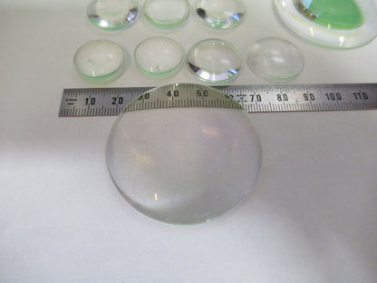OPTICAL MICROSCOPE LOT LENSES CONVEX CONCAVE OPTICS AS PICTURED T5-A-82