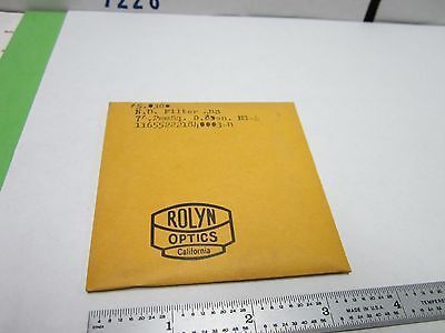 OPTICAL ROLYN NEUTRAL DENSITY FILTER #65.0380 LASER OPTICS BIN#Q9